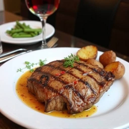 Bistecca alla Fiorentina dello chef Marco Rossi con contorno di patate arrosto