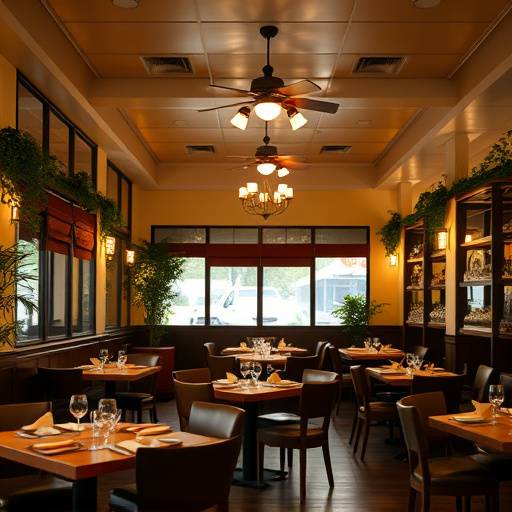 Interno accogliente del ristorante Sapori di Toscana con tavoli apparecchiati e luci soffuse