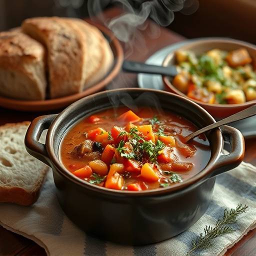 Una ciotola fumante di Ribollita, zuppa di pane e verdure toscana